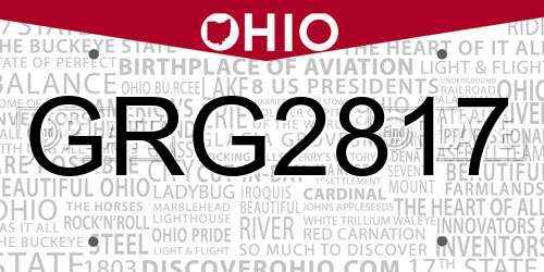 GRG2817 Ohio License Plate