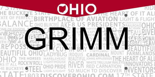 GRIMM Ohio License Plate