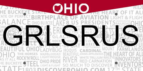 GRLSRUS Ohio License Plate