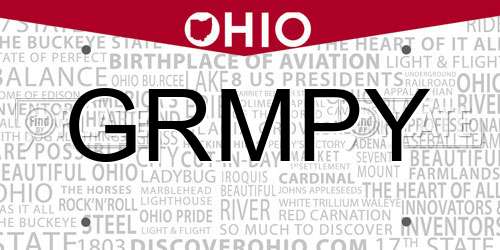 GRMPY Ohio License Plate