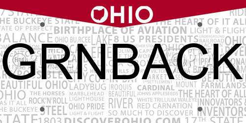 GRNBACK Ohio License Plate