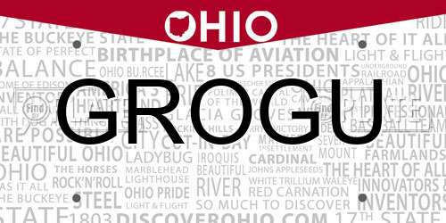 GROGU Ohio License Plate