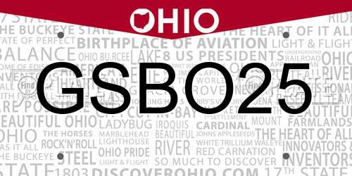GSBO25 Ohio License Plate