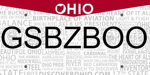 GSBZBOO Ohio License Plate