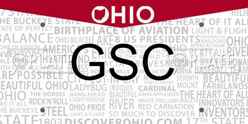 GSC Ohio License Plate
