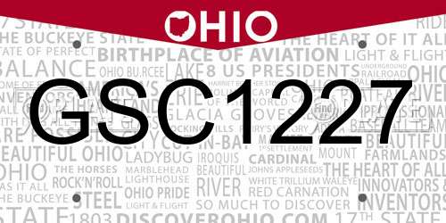GSC1227 Ohio License Plate