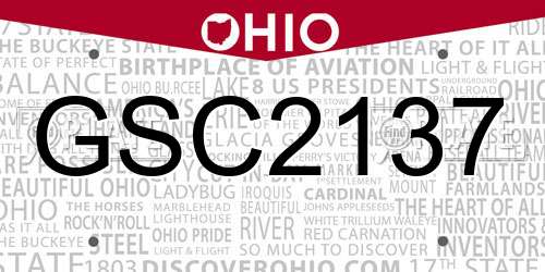 GSC2137 Ohio License Plate