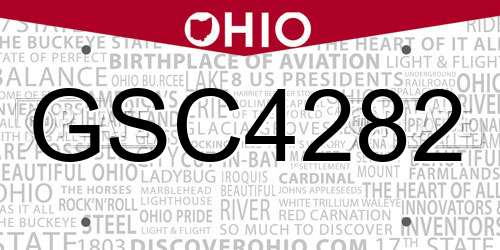 GSC4282 Ohio License Plate