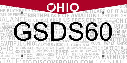 GSDS60 Ohio License Plate