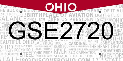 GSE2720 Ohio License Plate
