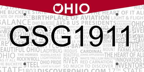 GSG1911 Ohio License Plate