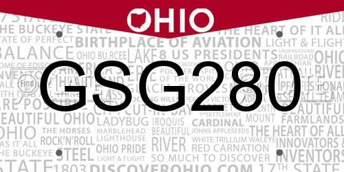 GSG280 Ohio License Plate