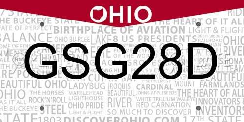 GSG28D Ohio License Plate