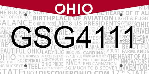 GSG4111 Ohio License Plate