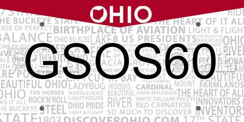 GSOS60 Ohio License Plate