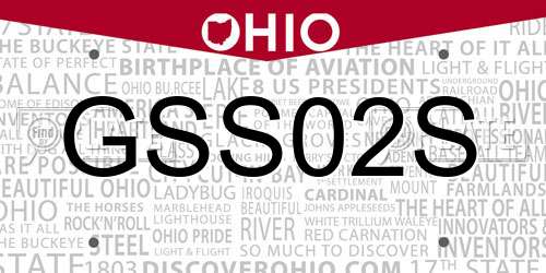 GSS02S Ohio License Plate