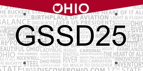 GSSD25 Ohio License Plate
