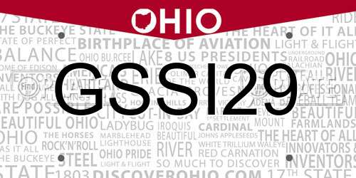 GSSI29 Ohio License Plate
