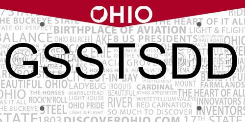 GSSTSDD Ohio License Plate