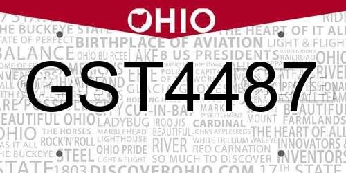 GST4487 Ohio License Plate