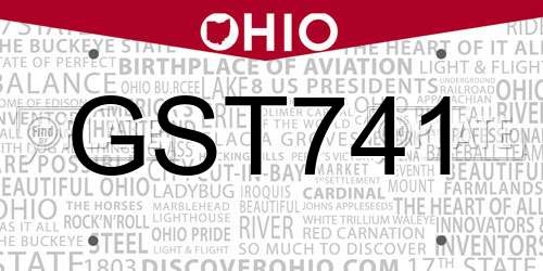 GST741 Ohio License Plate
