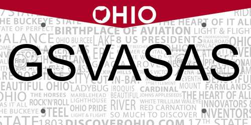 GSVASAS Ohio License Plate