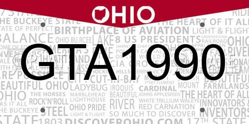 GTA1990 Ohio License Plate