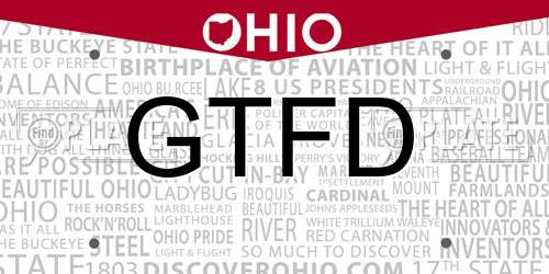 GTFD Ohio License Plate