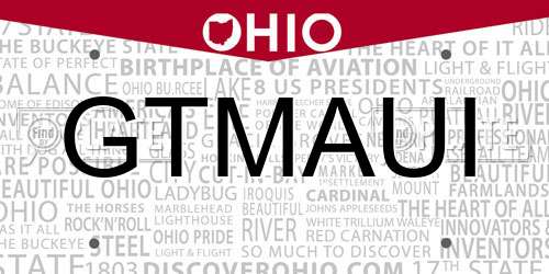 GTMAUI Ohio License Plate