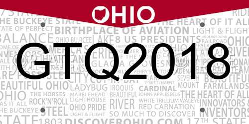 GTQ2018 Ohio License Plate
