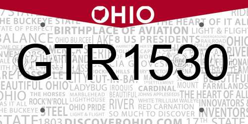 GTR1530 Ohio License Plate