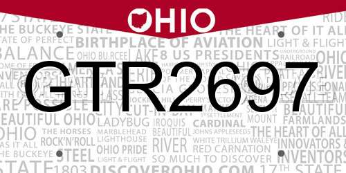 GTR2697 Ohio License Plate
