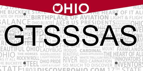 GTSSSAS Ohio License Plate