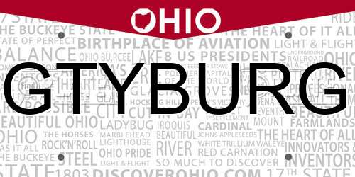 GTYBURG Ohio License Plate