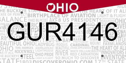 GUR4146 Ohio License Plate