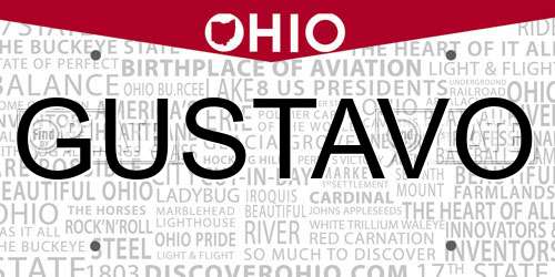 GUSTAVO Ohio License Plate