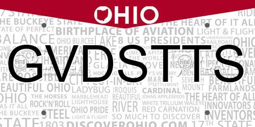 GVDSTTS Ohio License Plate