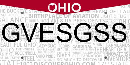 GVESGSS Ohio License Plate