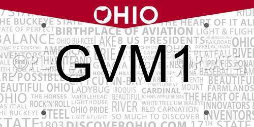 GVM1 Ohio License Plate
