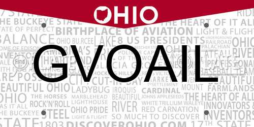 GVOAIL Ohio License Plate