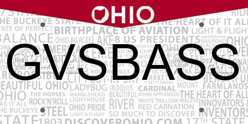 GVSBASS Ohio License Plate