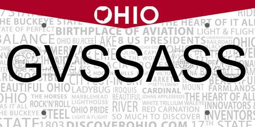 GVSSASS Ohio License Plate