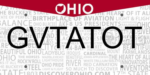 GVTATOT Ohio License Plate