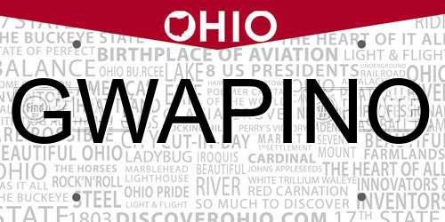 GWAPINO Ohio License Plate