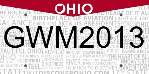GWM2013 Ohio License Plate
