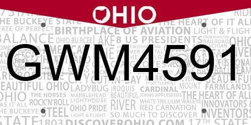 GWM4591 Ohio License Plate