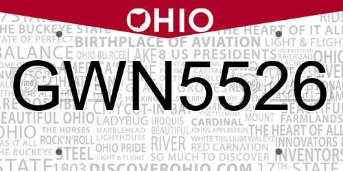 GWN5526 Ohio License Plate