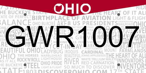 GWR1007 Ohio License Plate