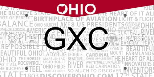 GXC Ohio License Plate