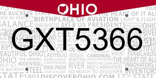 GXT5366 Ohio License Plate